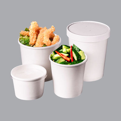 Disposal White Kraft Paper Ice Cream Cup with Lid for Take Away