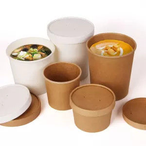 Eco-friendly Kraft Paper Cup for Yogurt Ice Cream Hot Soup