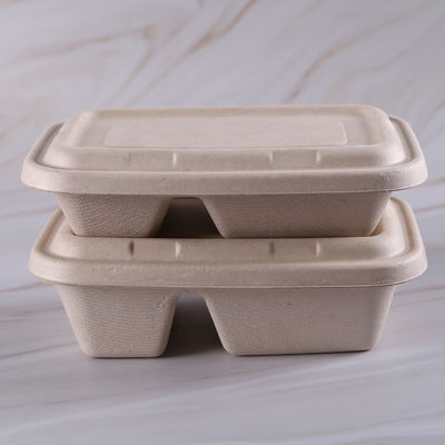1000ml Embossing Biodegradable Pulp Food Containers Microwavable
