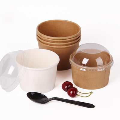 SGS 8oz Disposable Kraft Paper Cups  Ice Cream Containers