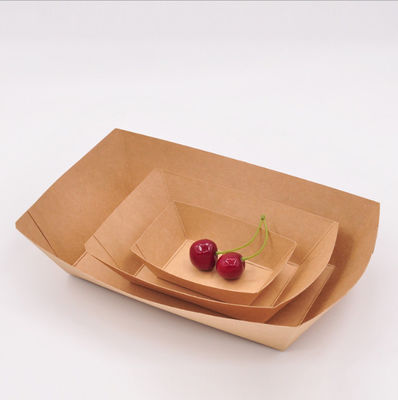 Grease Proofing Kraft Paper Food Trays With Film Surface Coating