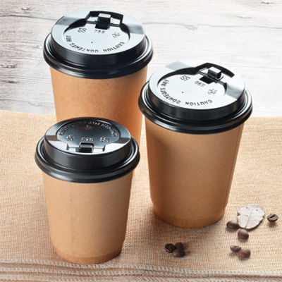 PE Coated  8oz Double Wall Kraft Paper Cups For Takeout Packaging