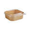 Disposable Square Shape Kraft Paper Lunch Box with PET Lid for Take out