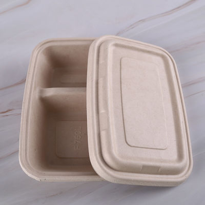 1000ml Compostable Two Compartment Pulp Food Containers