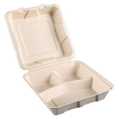 Eco Friendly Disposable Takeout Bagasse Clamshell Containers