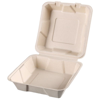 Disposable Styrofoam  Sugarcane Clamshell Food Container 3 Compartment Freezer Safe