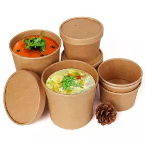 Disposable Kraft Paper Cup for Hot Soup