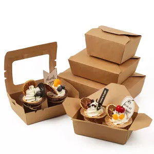 Disposable Eco Friendly Kraft Paper Takeaway Containers