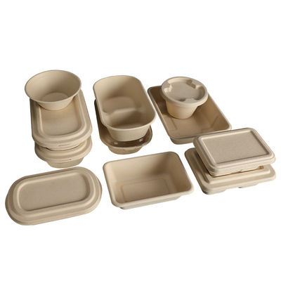 Decomposable 1000ML  Pulp Food Containers With Lid
