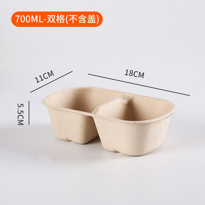 700ml 2 compart Biodegradable Microwavable Takeaway Containers