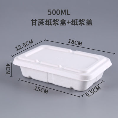 Recyclable 500ml Waterproof Pulp Food Containers Box With Pulp Lid