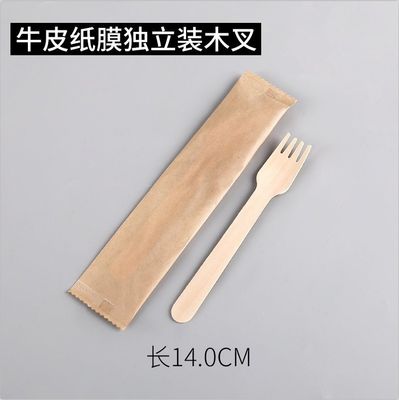 14.0cm Sturdy  Birchwood  Disposable Wooden Fruit Fork Eco Friendlt