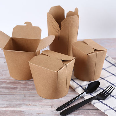 18PE Film Eco Friendly Paper Kraft Takeaway Noodle Boxes