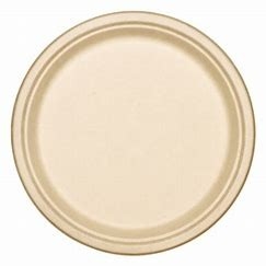 Round Square Sustainable Sugarcane Pulp Plates 7 Inch Bulk Biodegradable Plates