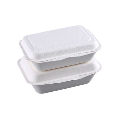 Clamshell Lid Leakproof 1000ml Bagasse Takeaway Containers