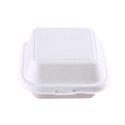 Clamshell Lid Leakproof 1000ml Bagasse Takeaway Containers