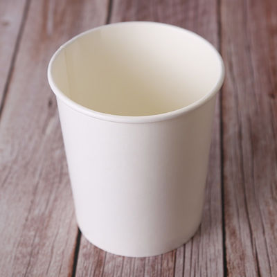 Disposable White Kraft Paper Soup Cups with Lid for Takeaway