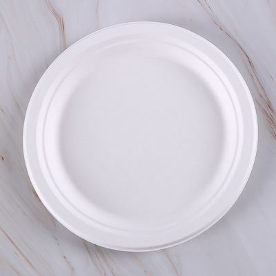 Lightweight Restaurant Disposable Sugarcane Pulp Plates Convenient