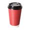 Ripple 16oz Coffee Printed Takeaway  Disposal Kraft Paper Cups With Lids
