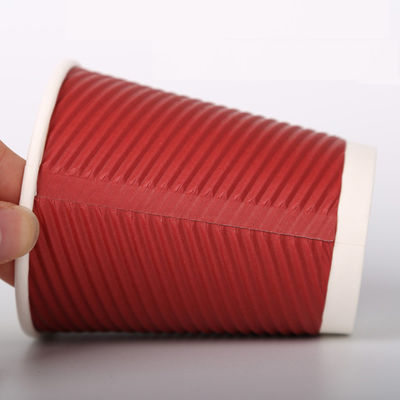 Ripple 16oz Coffee Printed Takeaway  Disposal Kraft Paper Cups With Lids