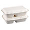 Disposable Bagasse 2 Comparment Clamshell Containers for Take away
