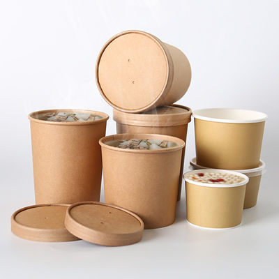 Biodegradable 98 Diameter Microwavable 350ml Paper Soup Cups