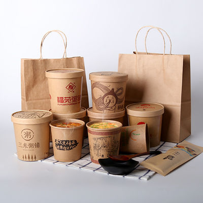 Biodegradable 98 Diameter Microwavable 350ml Paper Soup Cups