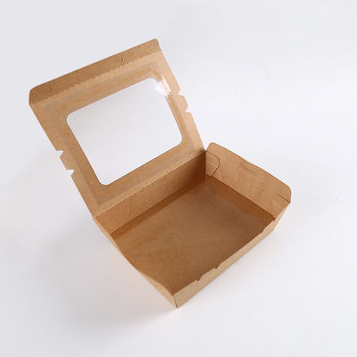 Kraft Paper Box with Clear Window for Salad Fruit and Cold Food