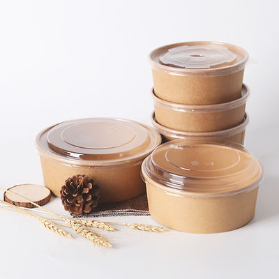 Disposable Compostable ODM Kraft Paper Bowls With Lid