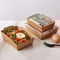 Kraft Paper Food Packaging Box with Clear PET Lid for Salad, Bakery