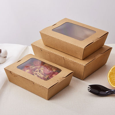 Kraft Paper Box with Clear Window for Salad Fruit and Cold Food