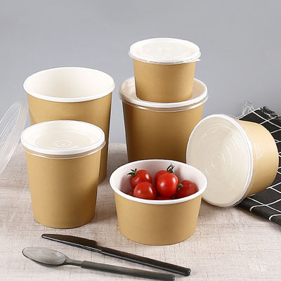 Kraft Paper Ice Cream Takeaway Containers with Lid