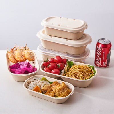 Desechable 480mm Biodegradable Food Containers With Lids