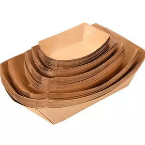 Recycled Boat Shaped Greaseproof SGS Paper Takeout Boxes