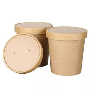 Environmental Kraft Paper Bowls Yogurt Ice Cream Soup for Takeaway