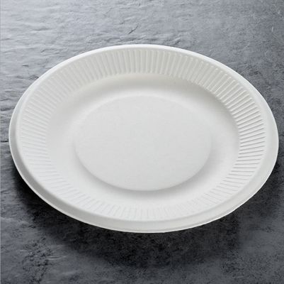 Lightweight Restaurant Disposable Sugarcane Pulp Plates Convenient