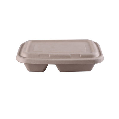 2 Compartment  Varnishing Sugarcane Bagasse Takeaway Boxes