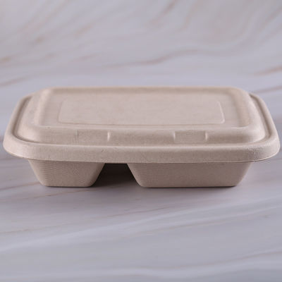 1000ml Embossing Biodegradable Pulp Food Containers Microwavable