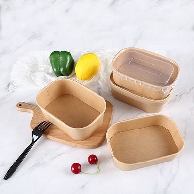 PP Lid Serving Disposable  Paper Takeaway Fruit Salad Containers