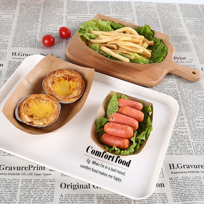 Grease Proofing Kraft Paper Food Trays With Film Surface Coating