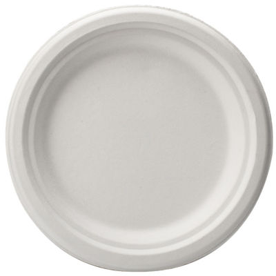 Compostable 10&quot; Sugarcane Bagasse Paper Plates space saving