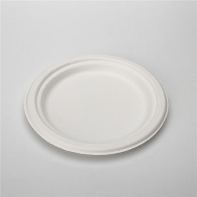 Compostable 10&quot; Sugarcane Bagasse Paper Plates space saving