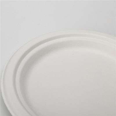 Compostable 10&quot; Sugarcane Bagasse Paper Plates space saving